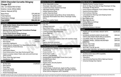 2024 Chevrolet Corvette Stingray 2LT