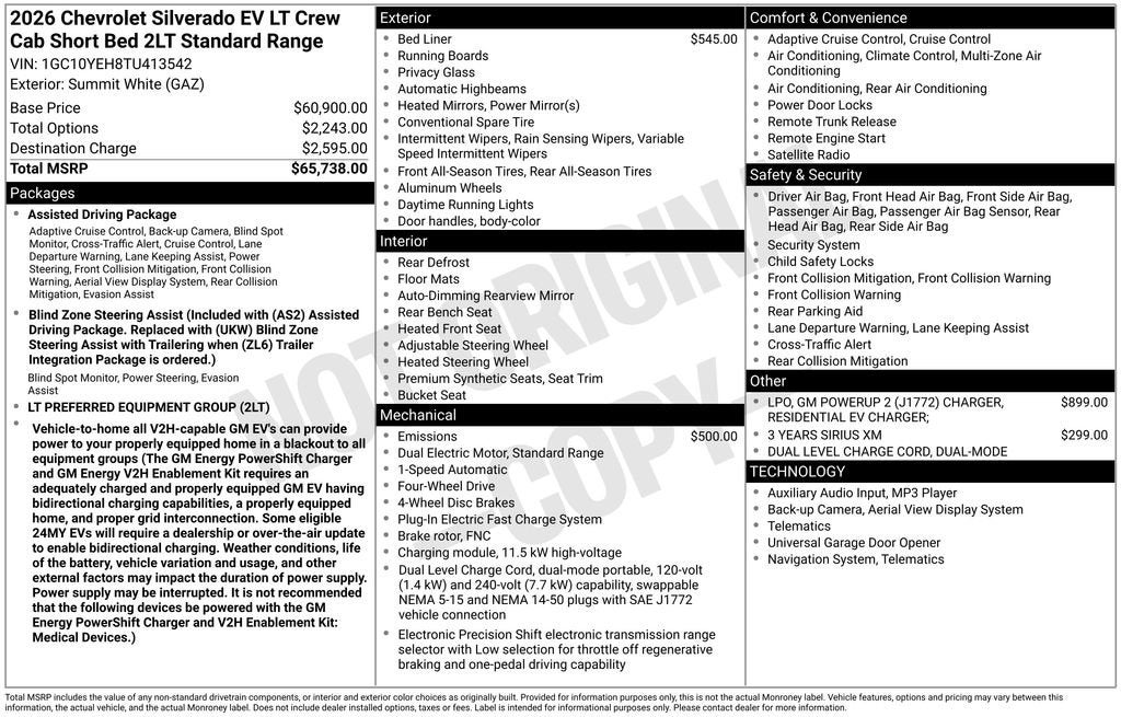 2026 Chevrolet Silverado EV LT - Standard Range