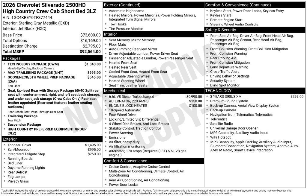 2026 Chevrolet Silverado 2500 HD High Country