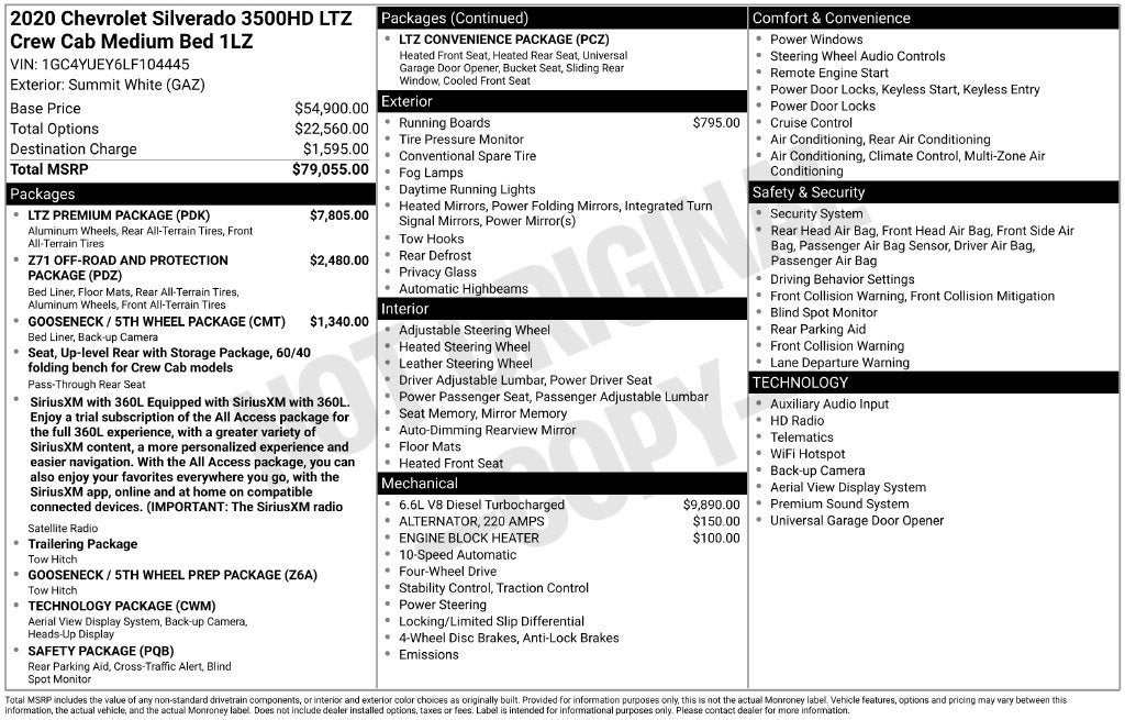 2020 Chevrolet Silverado 3500 HD LTZ