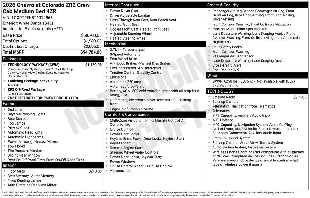 2026 Chevrolet Colorado ZR2