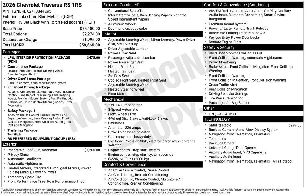 2026 Chevrolet Traverse RS