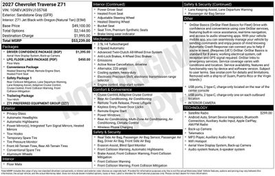 2027 Chevrolet Traverse Z71