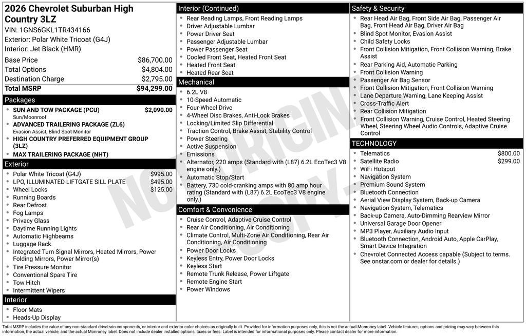 2026 Chevrolet Suburban High Country