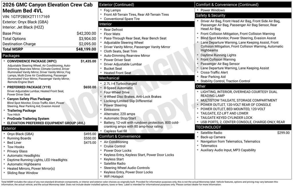 2026 GMC Canyon Elevation
