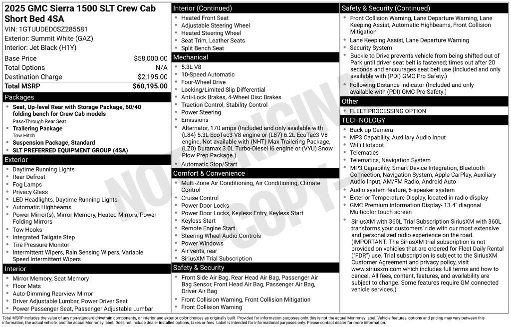 2025 GMC Sierra 1500 SLT
