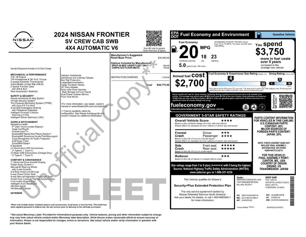 2024 Nissan Frontier SV