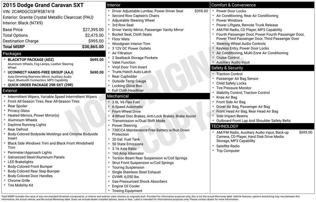 2015 Dodge Grand Caravan SXT