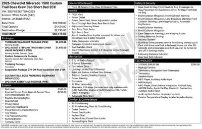 2026 Chevrolet Silverado 1500 Custom Trail Boss