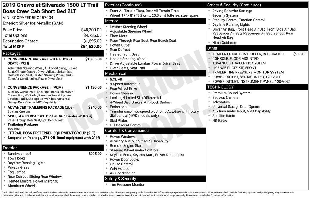 2019 Chevrolet Silverado 1500 LT Trail Boss