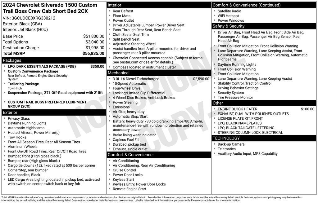 2024 Chevrolet Silverado 1500 Custom Trail Boss