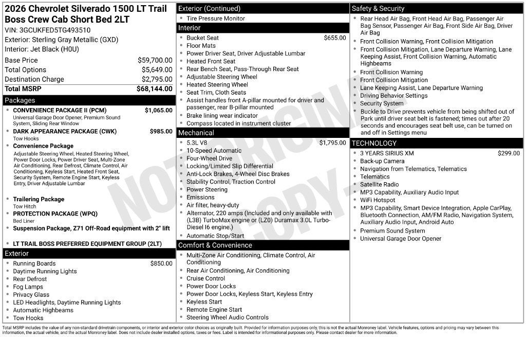 2026 Chevrolet Silverado 1500 LT Trail Boss