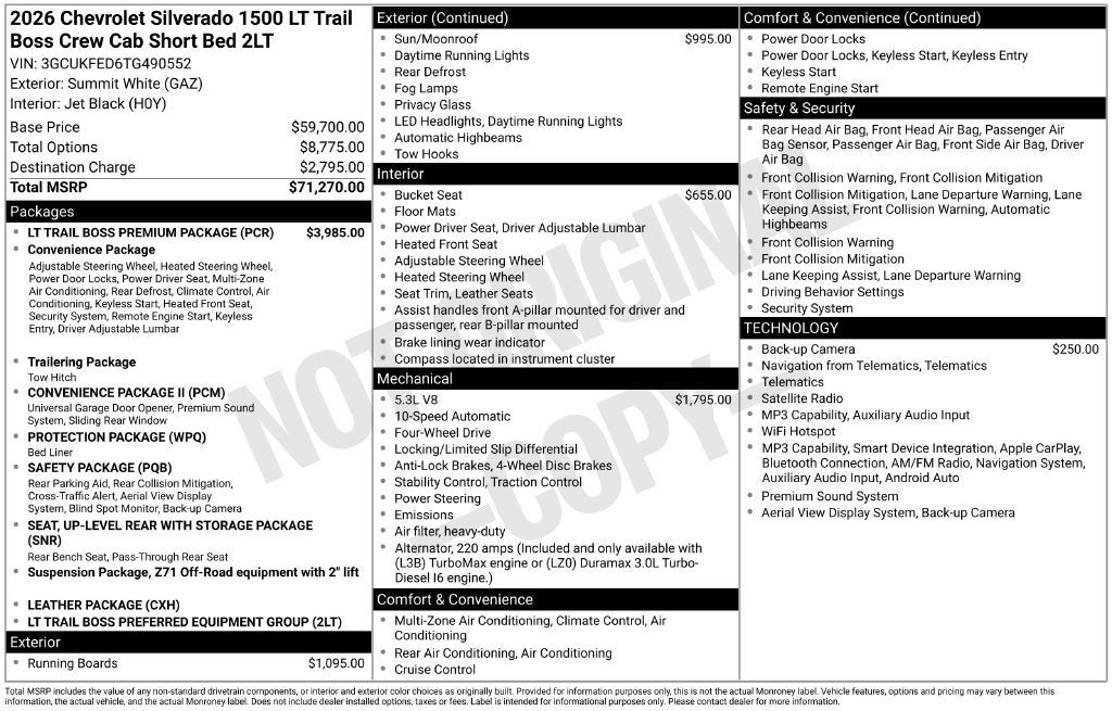 2026 Chevrolet Silverado 1500 LT Trail Boss
