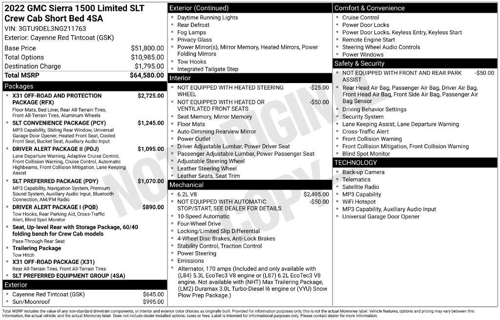2022 GMC Sierra 1500 Limited SLT