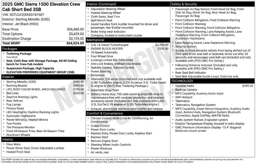 2025 GMC Sierra 1500 Elevation