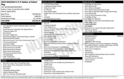 2023 Mazda Mazda3 Sedan 2.5 S Select