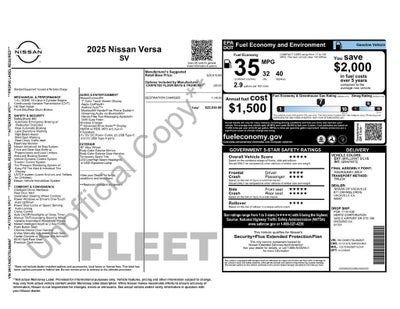 2025 Nissan Versa 1.6 SV