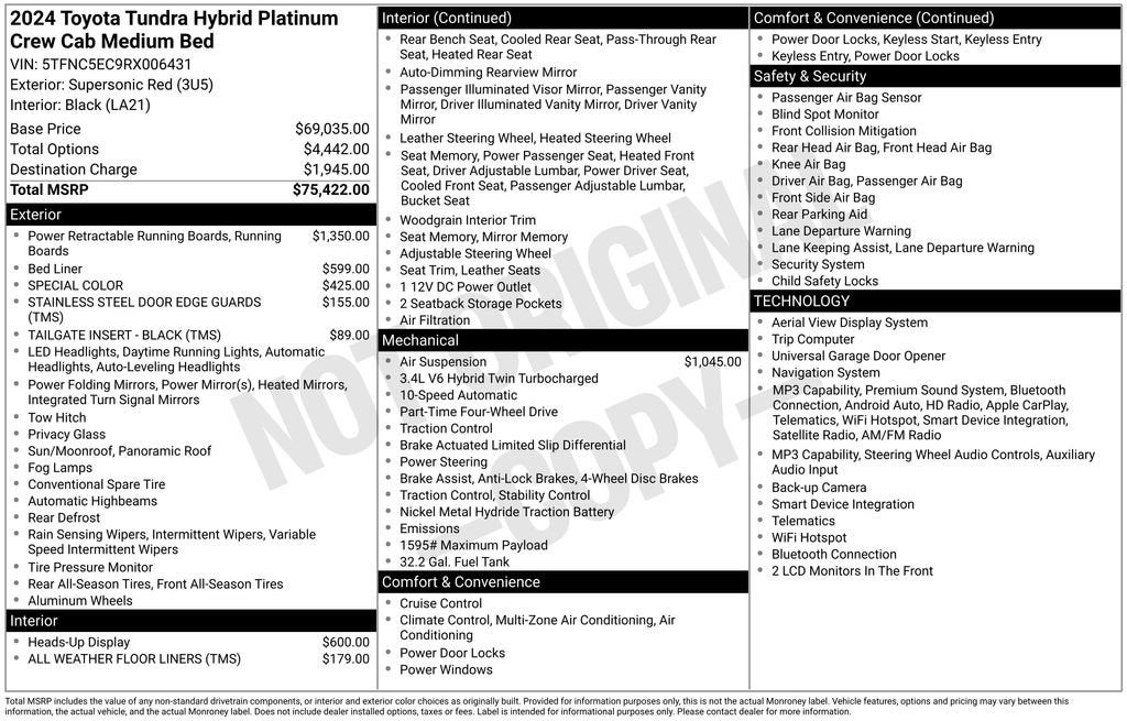 2024 Toyota Tundra Hybrid Platinum 4WD