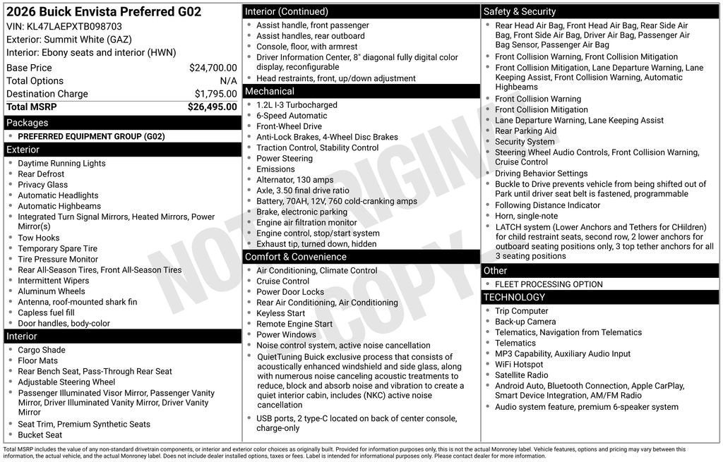 2026 Buick Envista Preferred