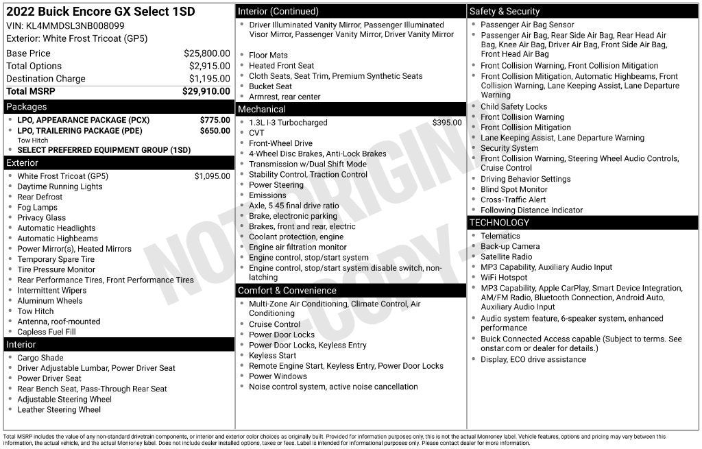 2022 Buick Encore GX Select