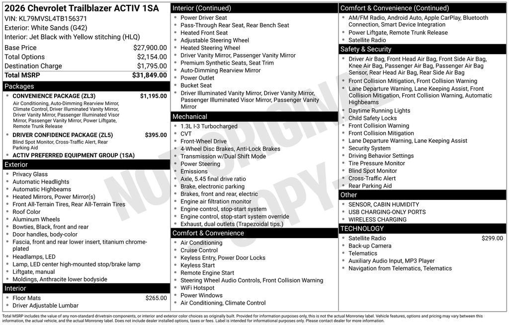 2026 Chevrolet Trailblazer ACTIV